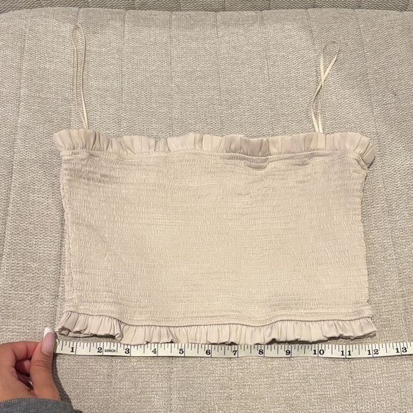 Ruffled Cream Tube Top - Picture 3 of 7